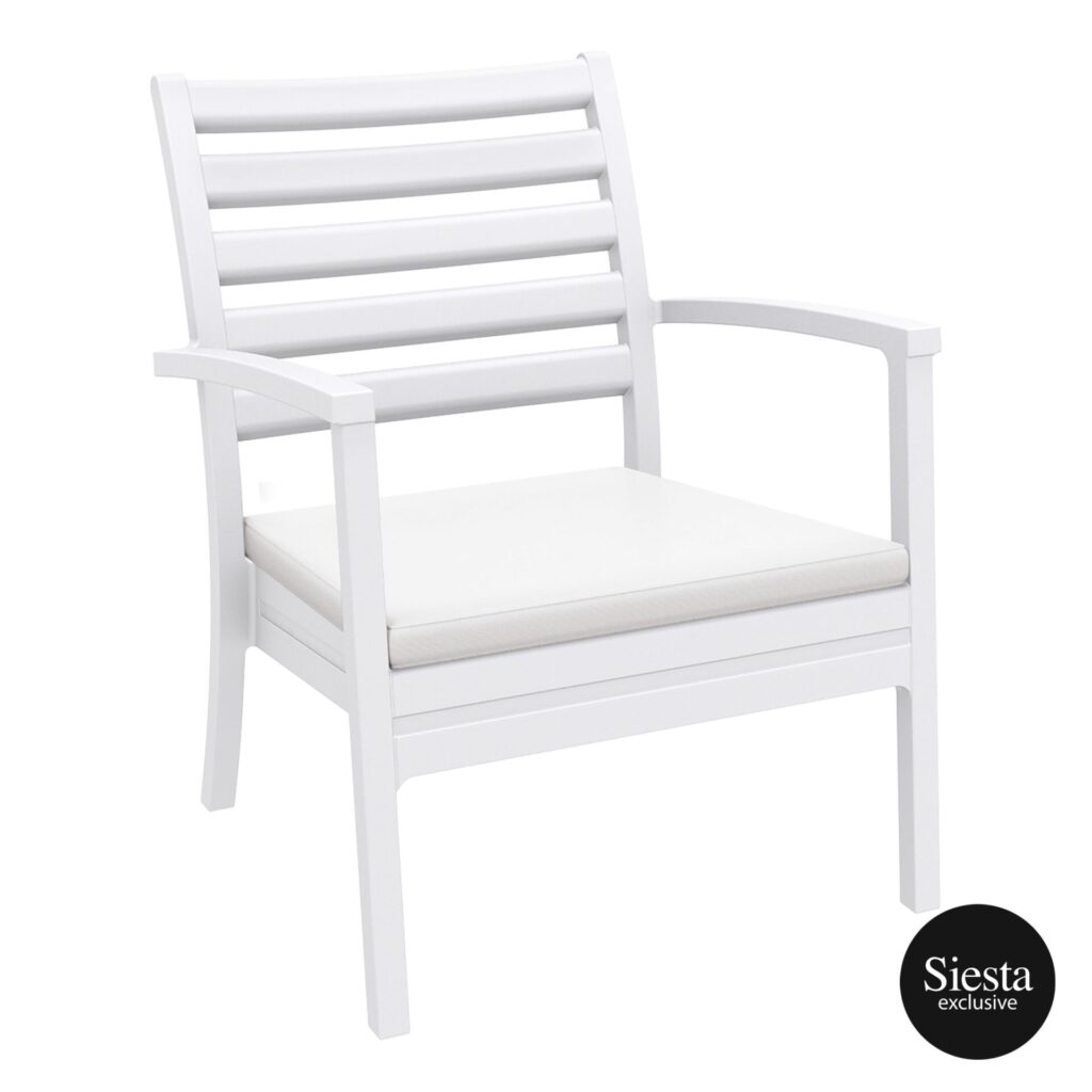 Artemis XL Armchair – White with White Seat Cushion image