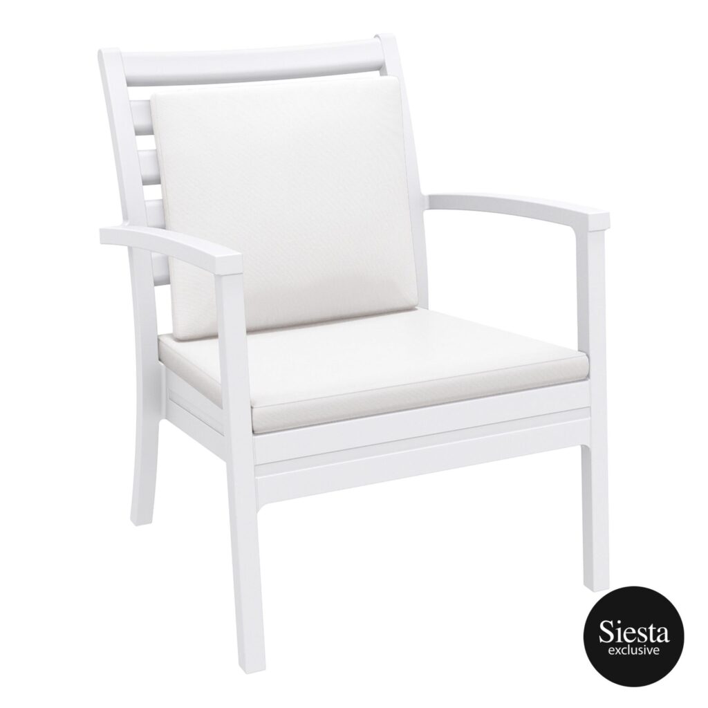Artemis XL Armchair – White with White Seat and Back Cushion image