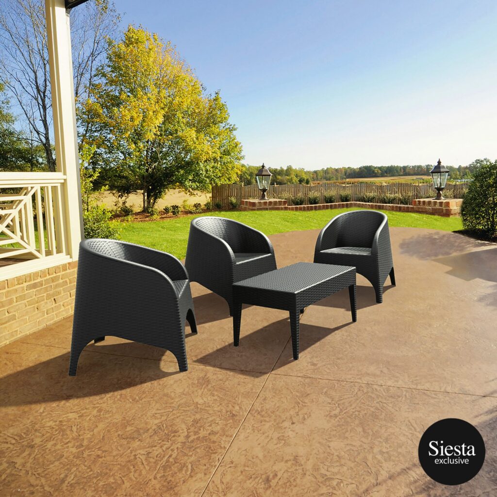 Aruba Tub Chair/Tequila Lounge Table 3 Seat Package – Chocolate image