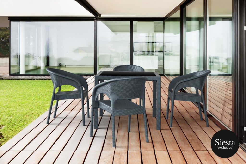 Bali Table/ Panama Armchair 4 Seat Package – Chocolate image