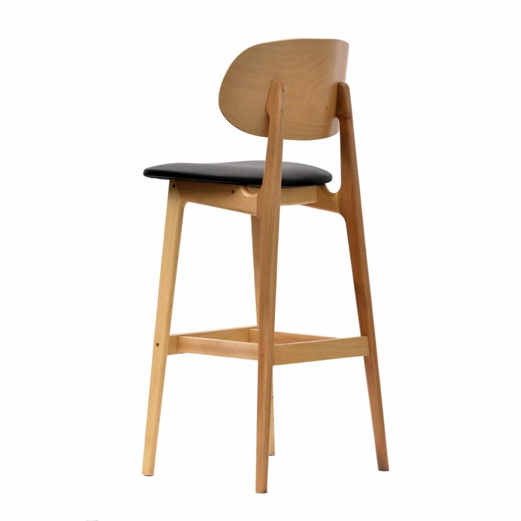 Ban Barstool – Black Dolaro Vinyl Seat – Trojan Oak Frame image