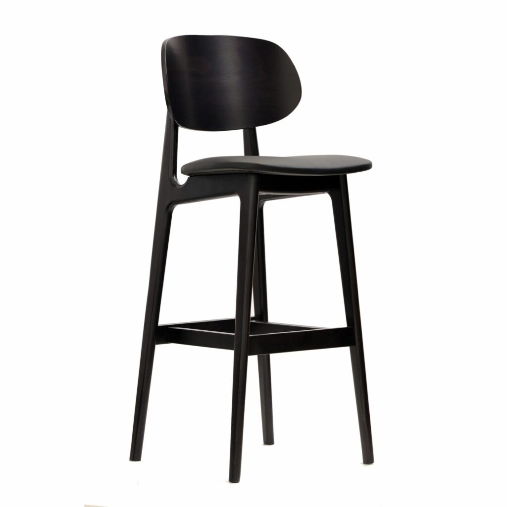 Ban Barstool – Black Dolaro Vinyl Seat – Wenge H Frame image