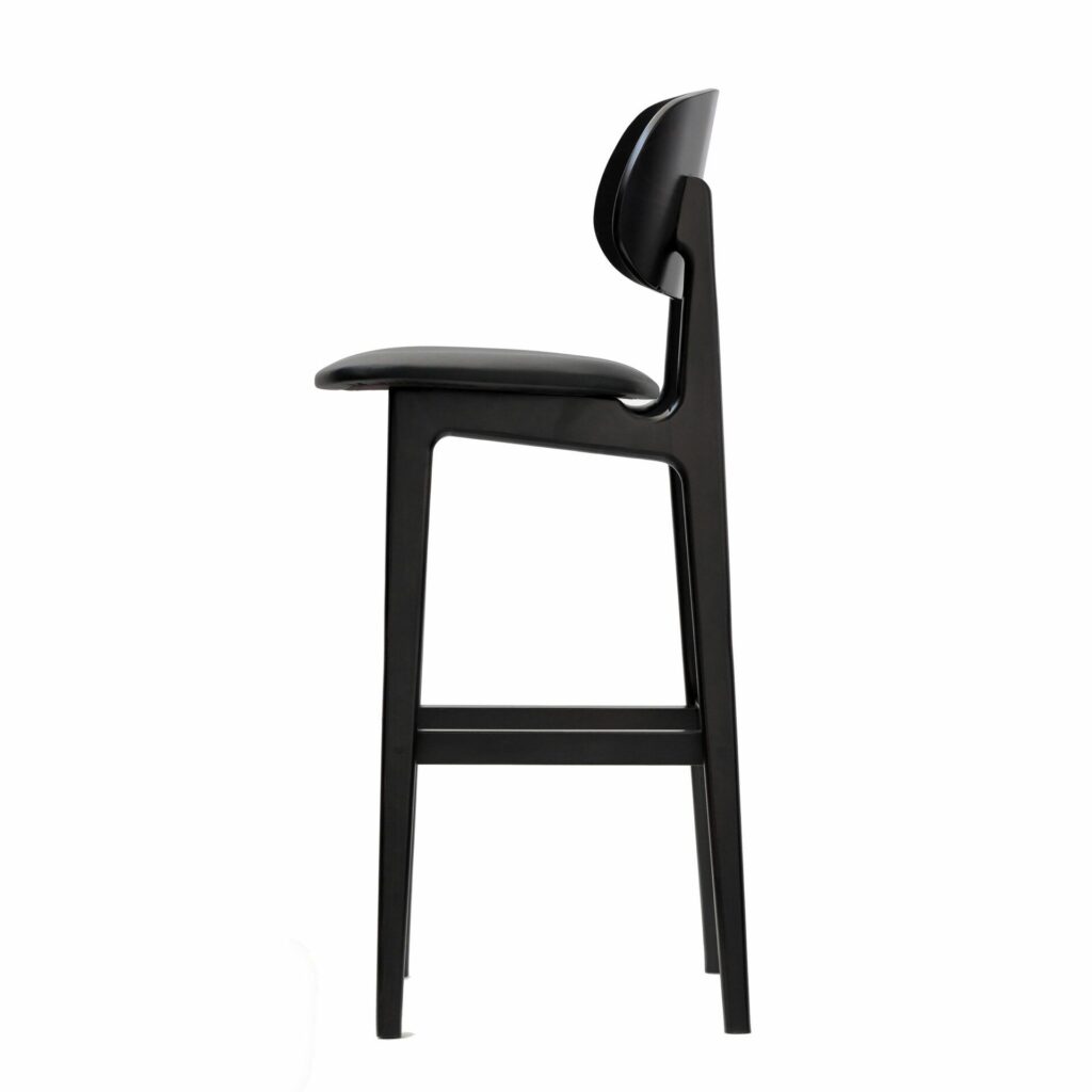 Ban Barstool – Black Dolaro Vinyl Seat – Wenge H Frame image