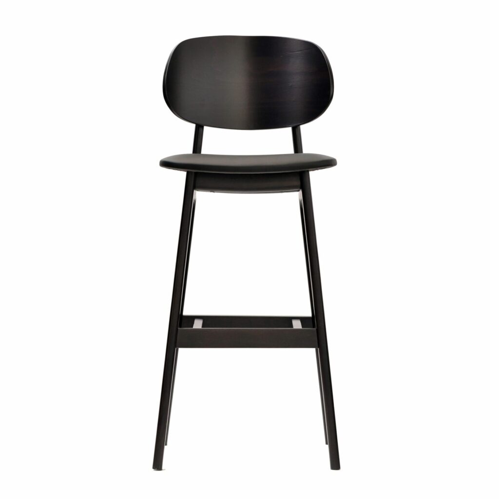 Ban Barstool – Black Dolaro Vinyl Seat – Wenge H Frame image