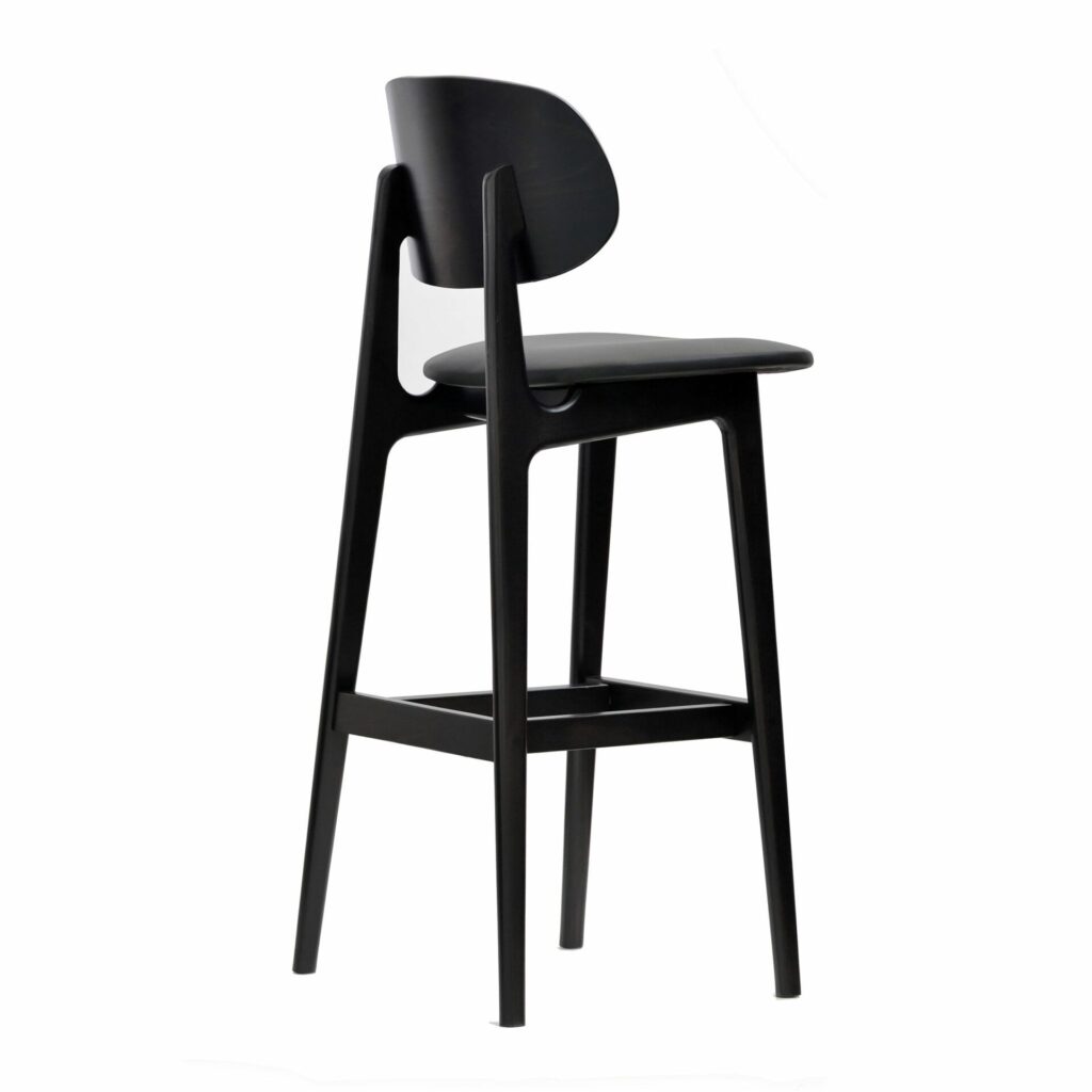 Ban Barstool – Black Dolaro Vinyl Seat – Wenge H Frame image
