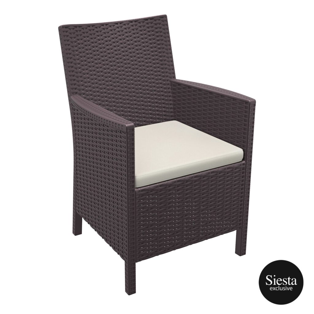 California Armchair – Chocolate with Beige Cushion image