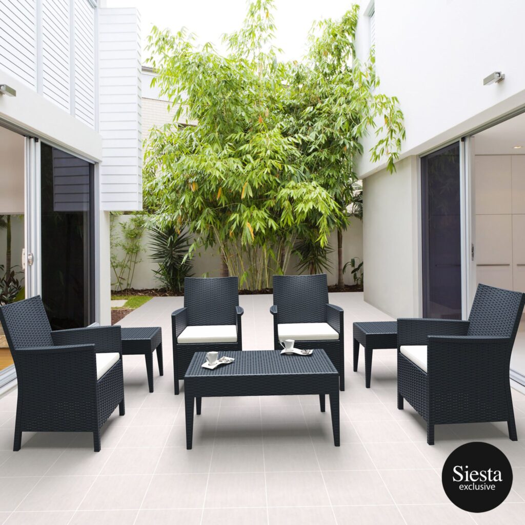 California Tub Chair with cushion/ Tequila Side Table/ Tequila Lounge Table 4 Seat Package – Chocolate image