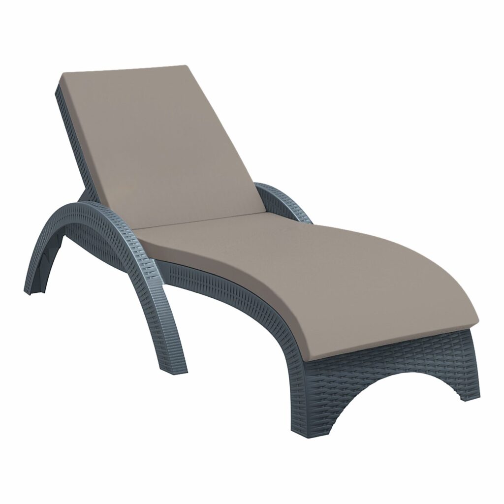 Fiji Sunlounger – Anthracite with Light Brown etisilk Cushion image