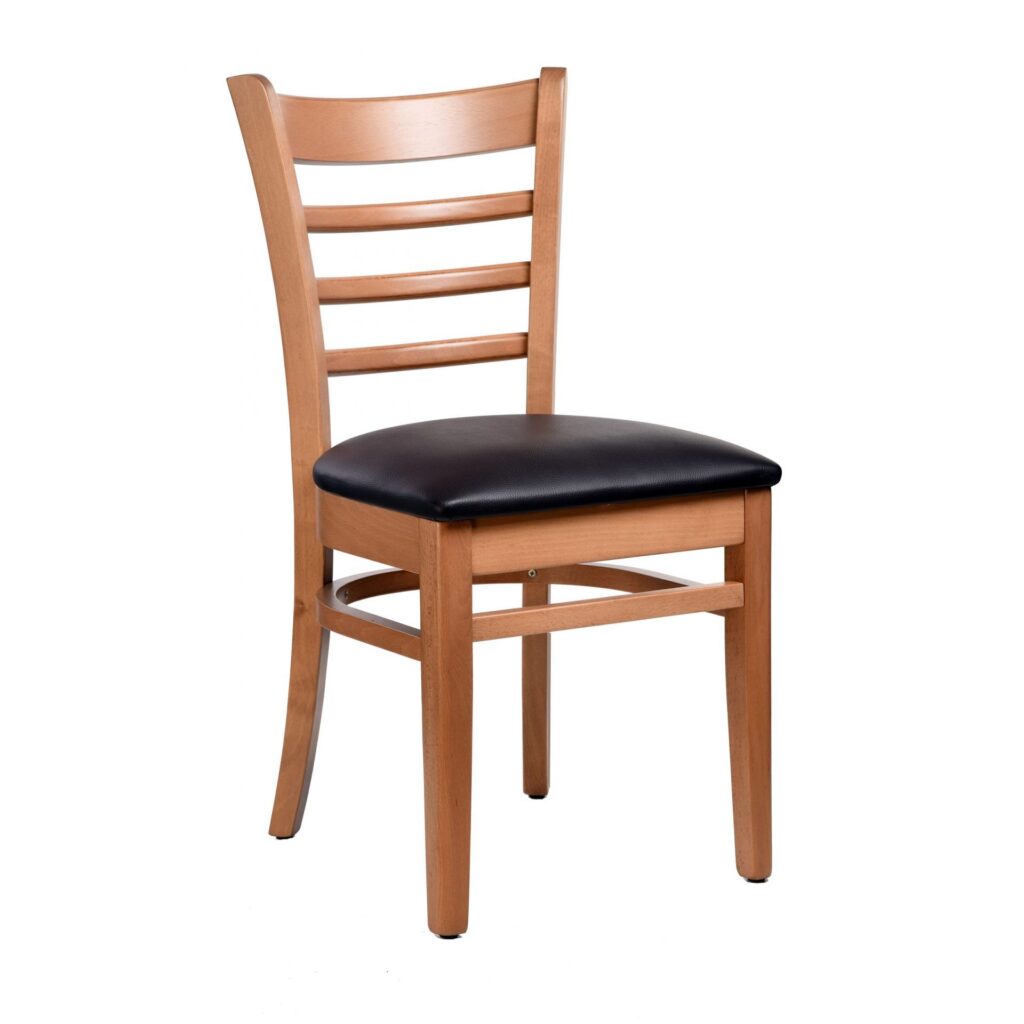 Florence Chair – Natural – Black Vinyl Seat image