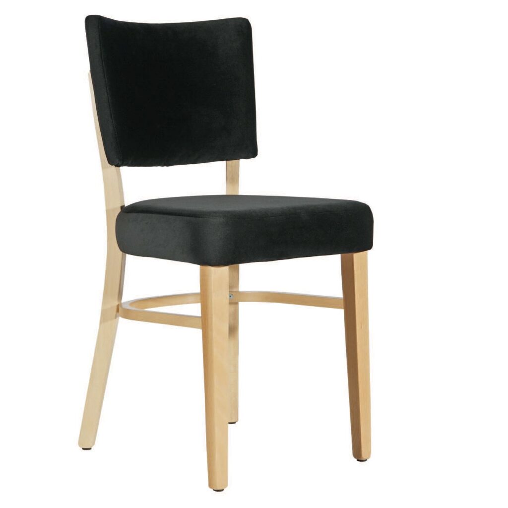 Memphis Chair – Black Dolaro Vinyl Seat and Backrest – Natural Frame image