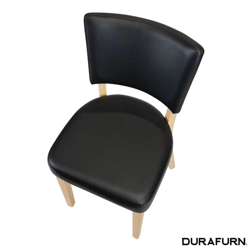 Memphis Chair – Black Dolaro Vinyl Seat and Backrest – Natural Frame image