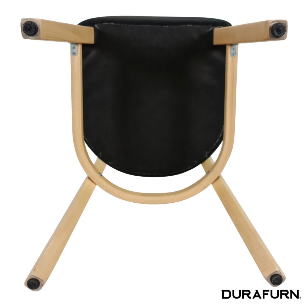 Memphis Chair – Black Dolaro Vinyl Seat and Backrest – Natural Frame image