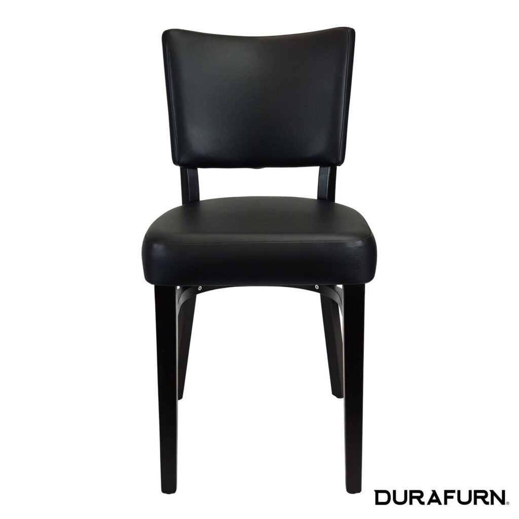Memphis Chair – Black Dolaro Vinyl Seat and Backrest – Natural Frame image
