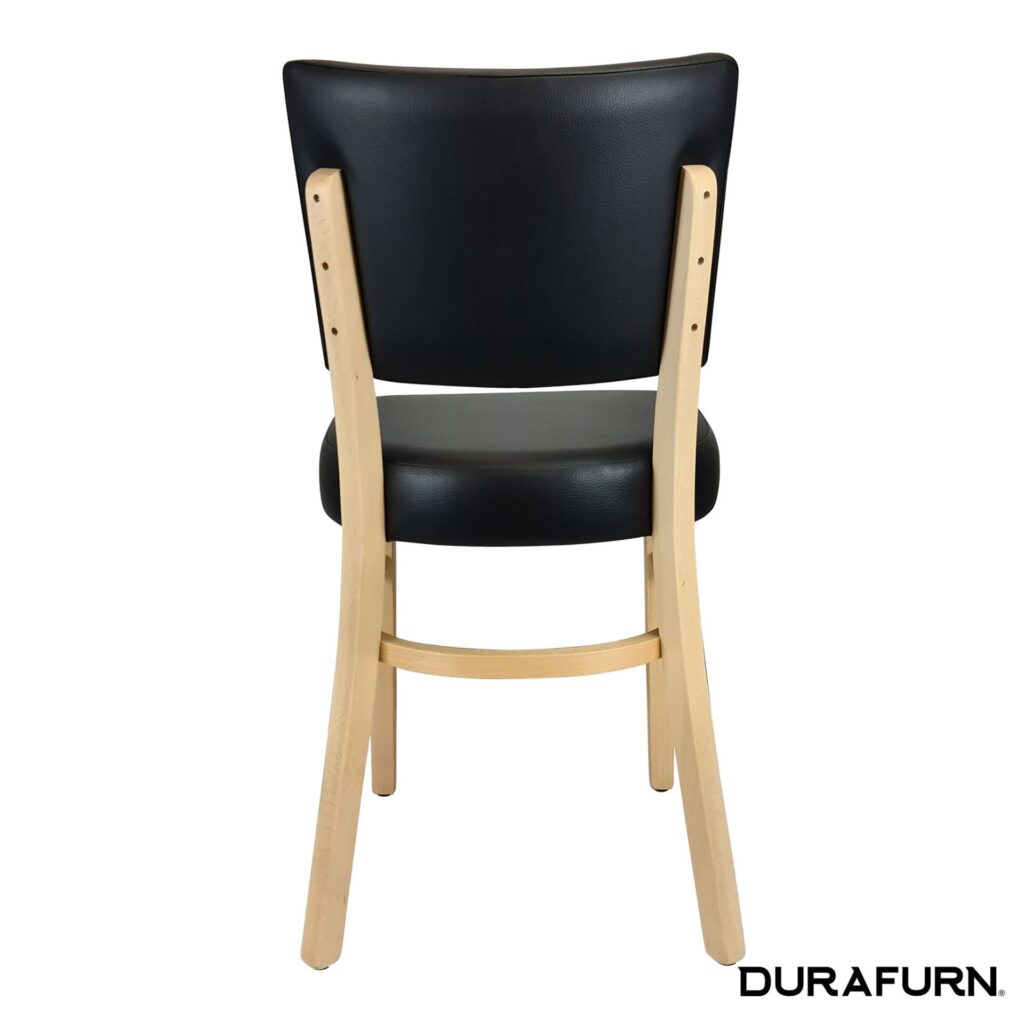 Memphis Chair – Black Dolaro Vinyl Seat and Backrest – Natural Frame image