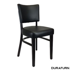 Memphis Chair – Black Dolaro Vinyl Seat and Backrest – Wenge H Frame