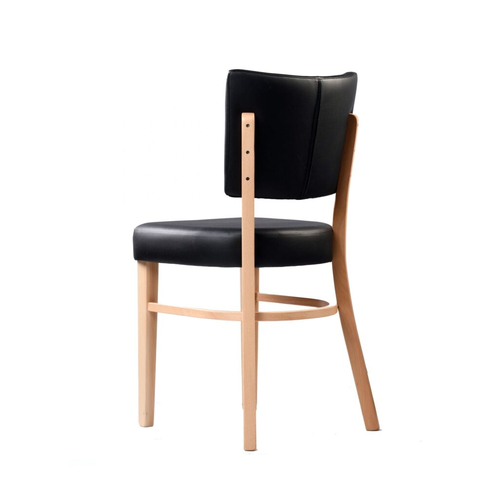 Memphis Chair – Black Dolaro Vinyl Seat and Backrest – Wenge H Frame image