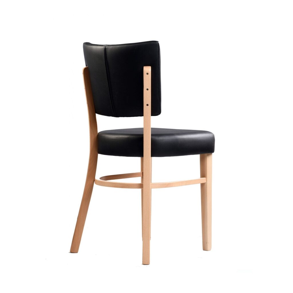 Memphis Chair – Black Dolaro Vinyl Seat and Backrest – Wenge H Frame image