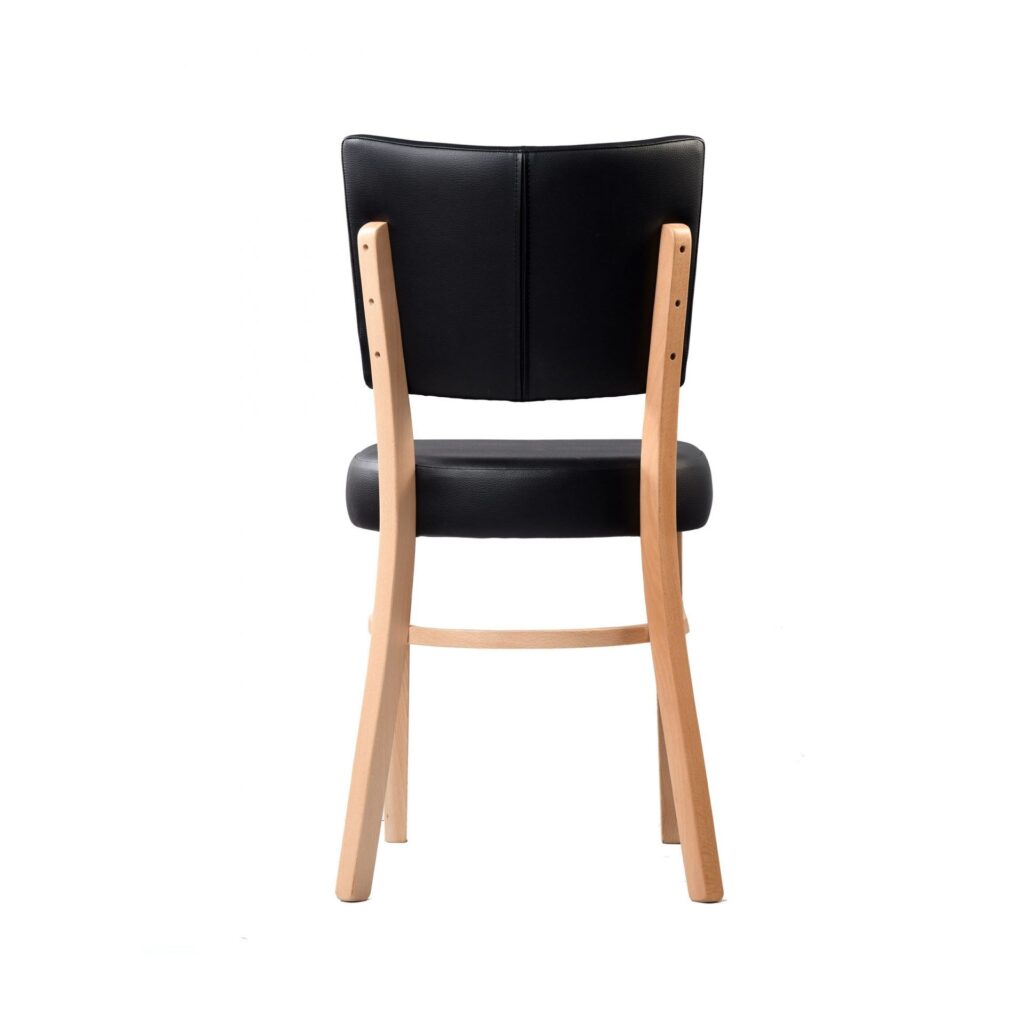 Memphis Chair – Black Dolaro Vinyl Seat and Backrest – Wenge H Frame image