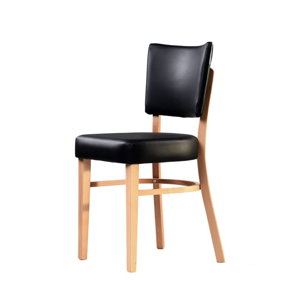 Memphis Chair – Black Dolaro Vinyl Seat and Backrest – Wenge H Frame image