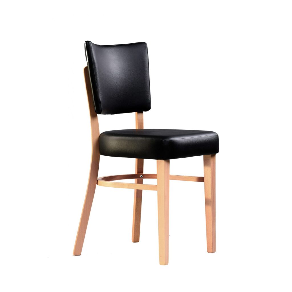 Memphis Chair – Black Dolaro Vinyl Seat and Backrest – Wenge H Frame image