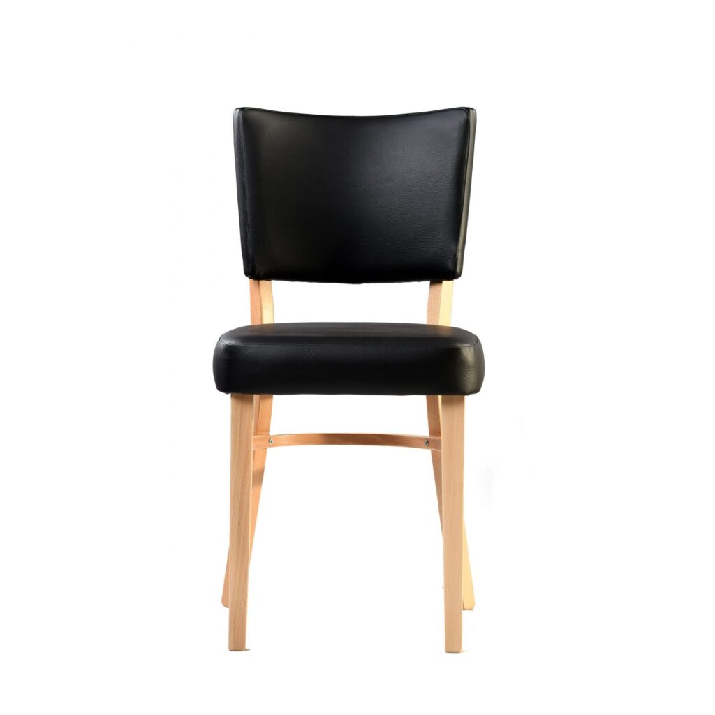 Memphis Chair – Black Dolaro Vinyl Seat and Backrest – Wenge H Frame image