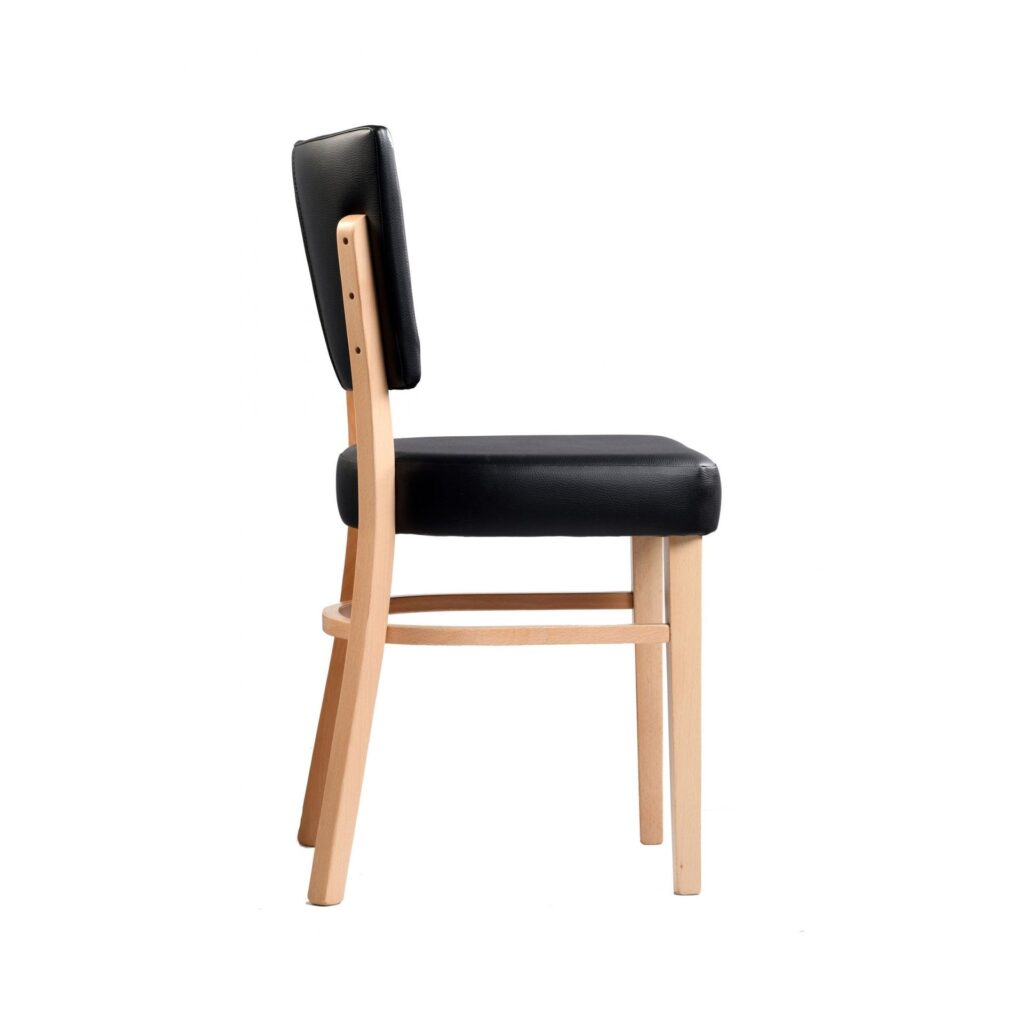 Memphis Chair – Black Dolaro Vinyl Seat and Backrest – Wenge H Frame image