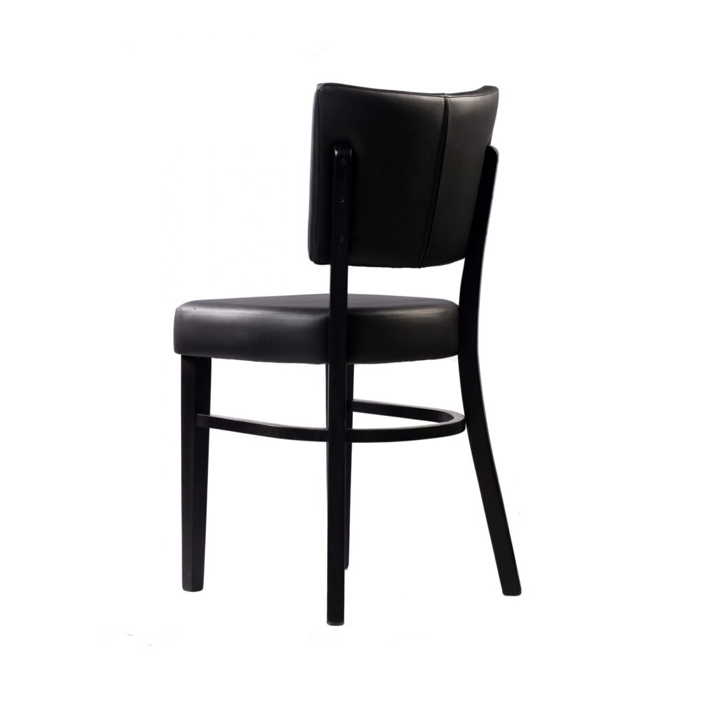 Memphis Chair – Black Dolaro Vinyl Seat and Backrest – Wenge H Frame image