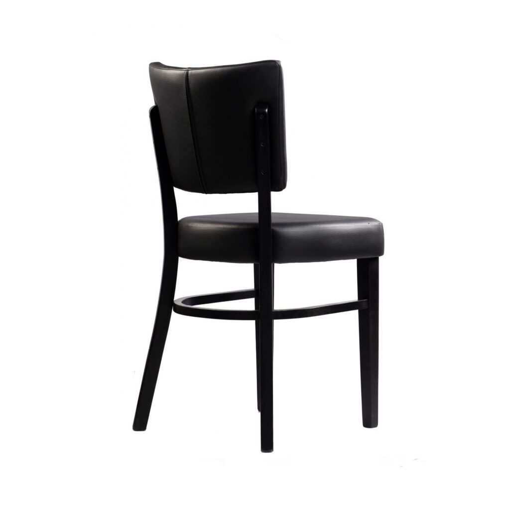 Memphis Chair – Black Dolaro Vinyl Seat and Backrest – Wenge H Frame image