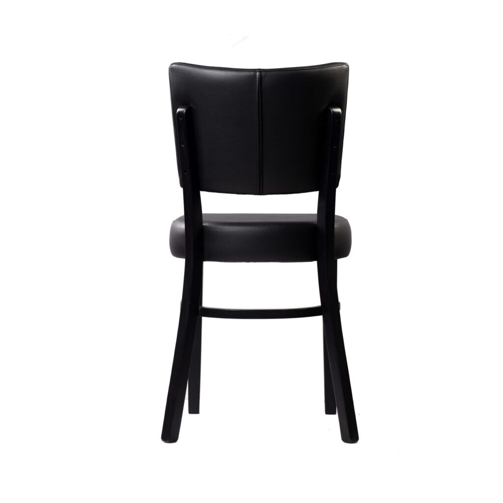 Memphis Chair – Black Dolaro Vinyl Seat and Backrest – Wenge H Frame image