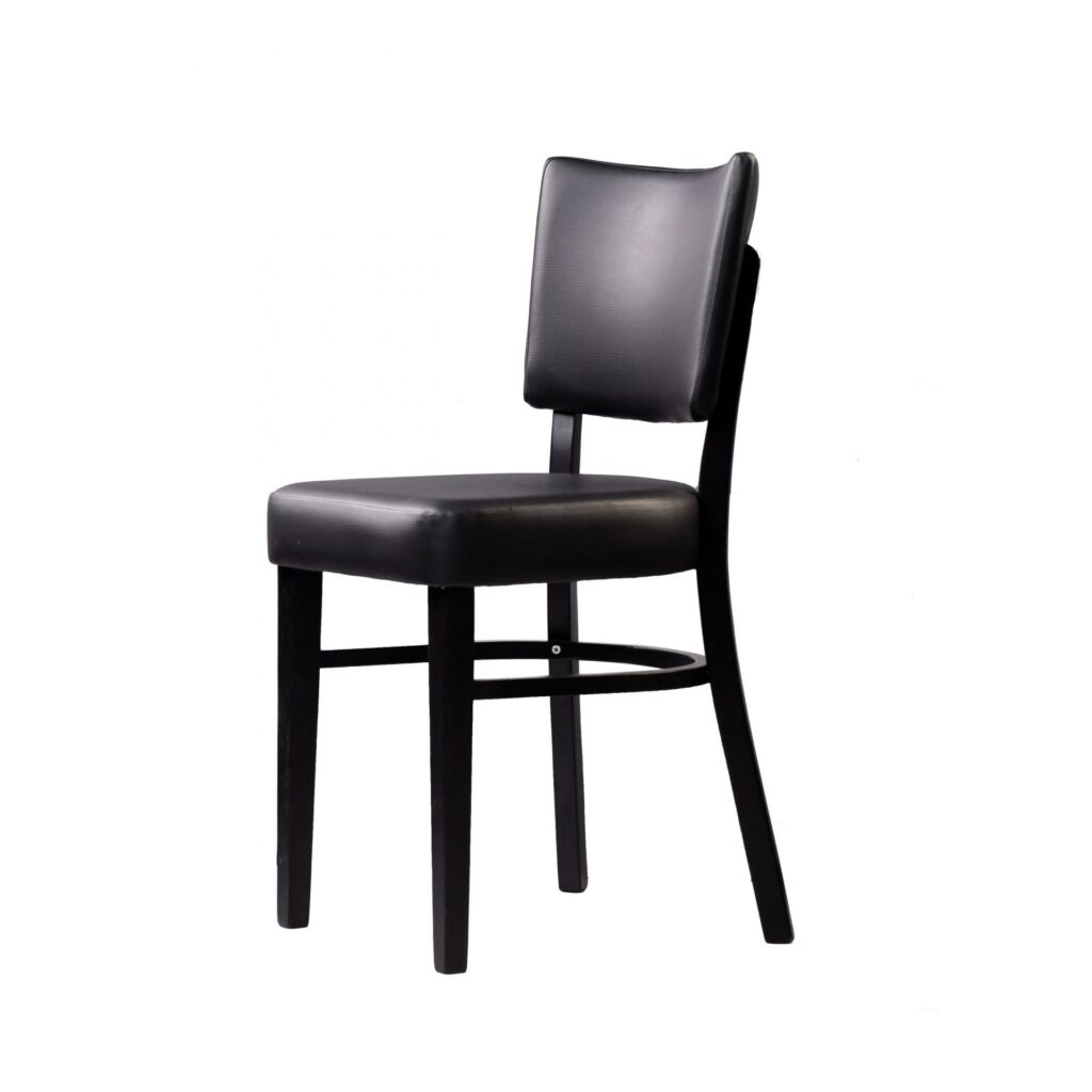 Memphis Chair – Black Dolaro Vinyl Seat and Backrest – Wenge H Frame image