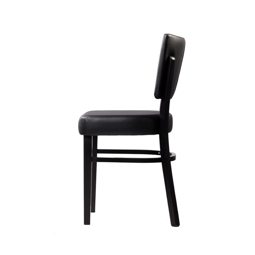 Memphis Chair – Black Dolaro Vinyl Seat and Backrest – Wenge H Frame image