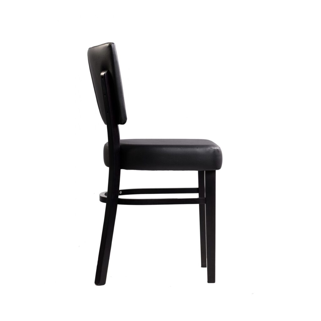 Memphis Chair – Black Dolaro Vinyl Seat and Backrest – Wenge H Frame image