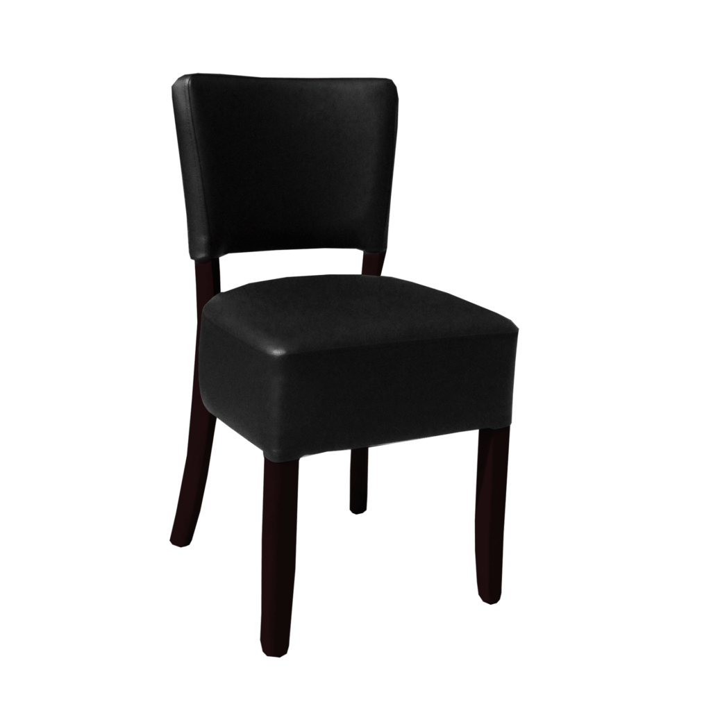 Memphis Club Chair – Black Dolaro Vinyl Seat and Backrest – Wenge Frame image