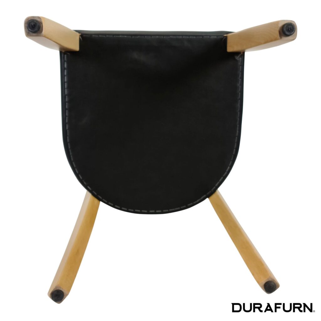 Memphis Club Chair – Black Dolaro Vinyl Seat and Backrest – Wenge Frame image