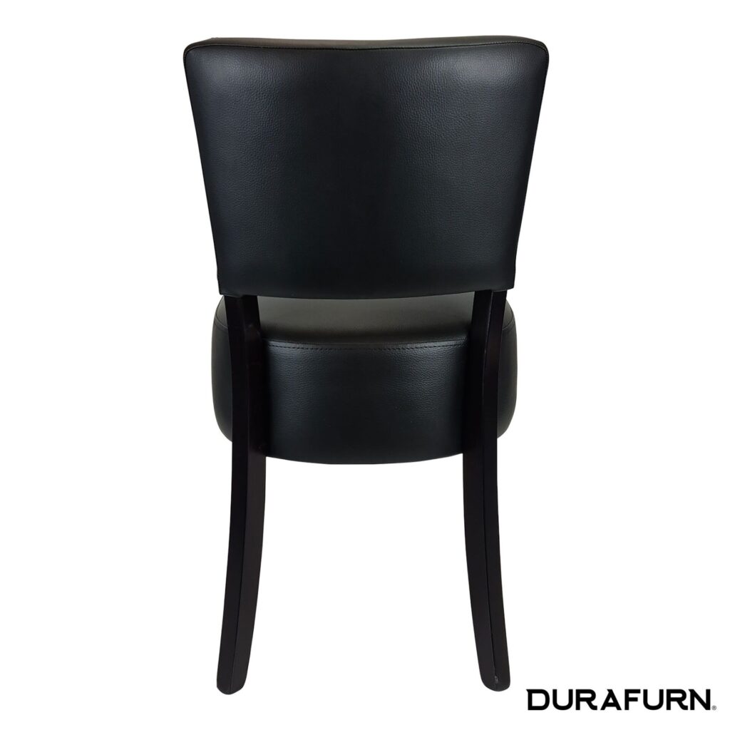 Memphis Club Chair – Black Dolaro Vinyl Seat and Backrest – Wenge Frame image