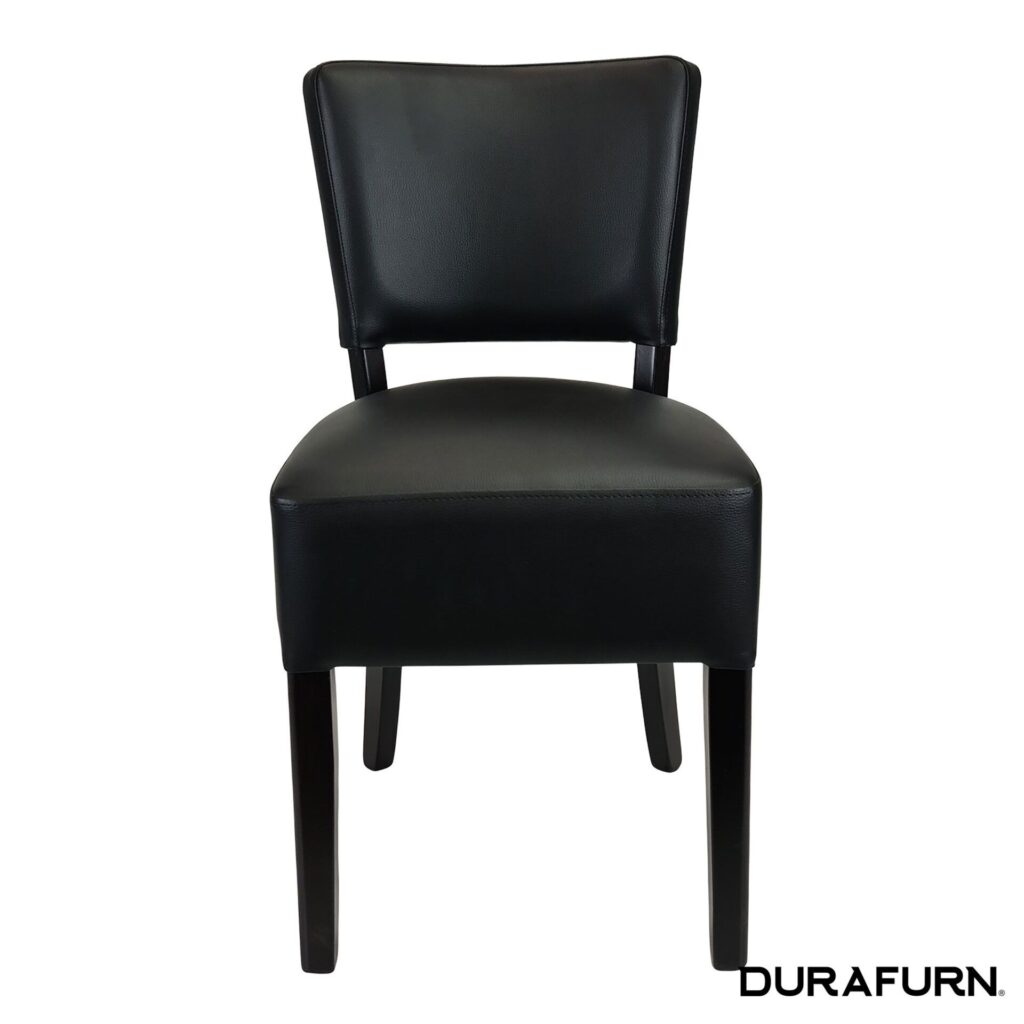 Memphis Club Chair – Black Dolaro Vinyl Seat and Backrest – Wenge Frame image