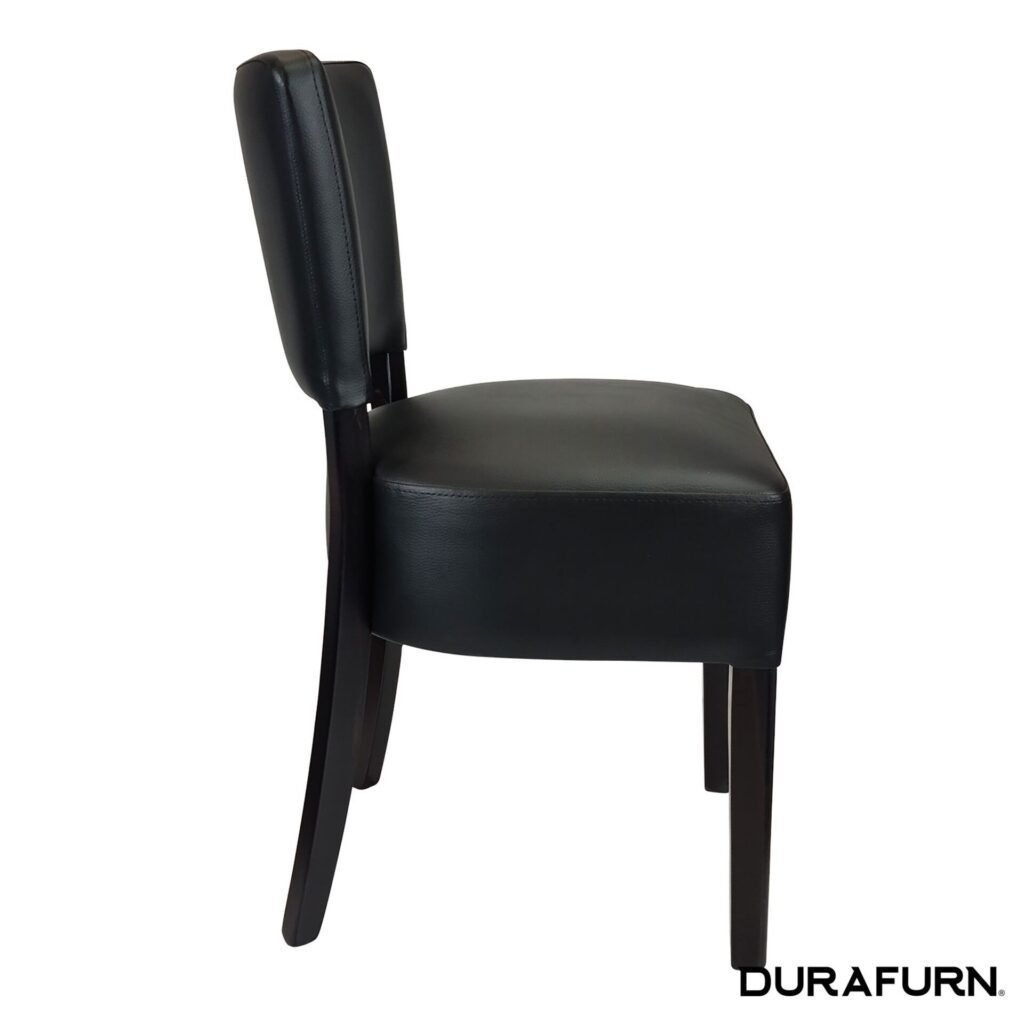 Memphis Club Chair – Black Dolaro Vinyl Seat and Backrest – Wenge Frame image