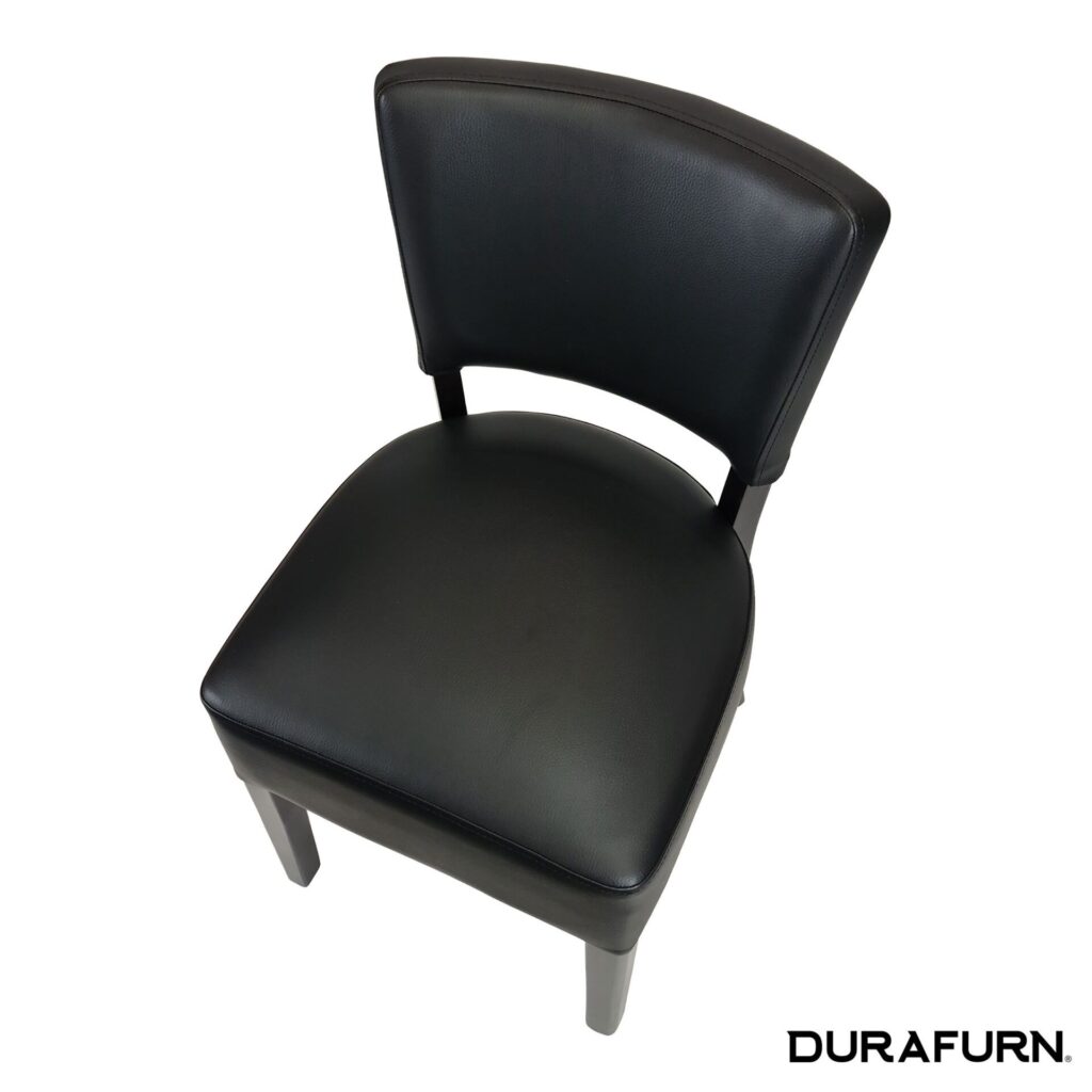 Memphis Club Chair – Black Dolaro Vinyl Seat and Backrest – Wenge Frame image