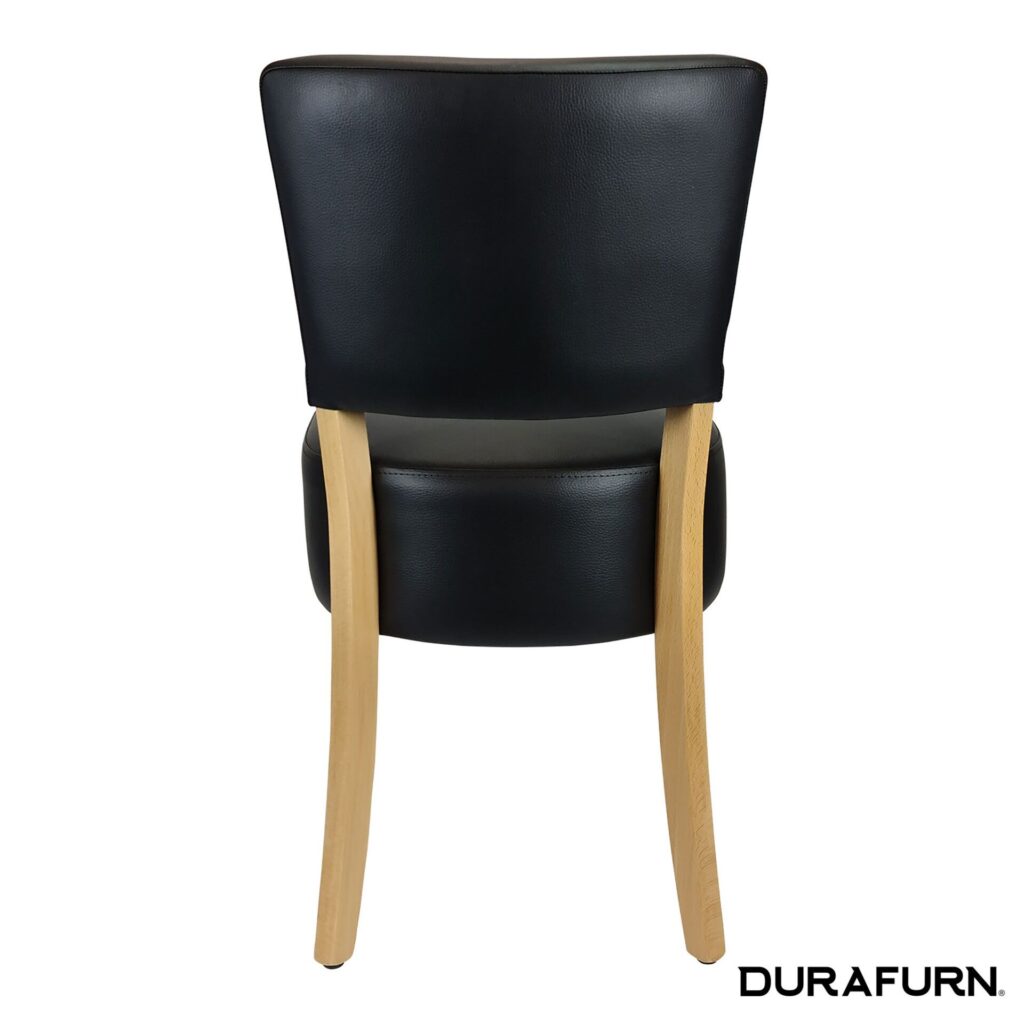 Memphis Club Chair – Black Dolaro Vinyl Seat and Backrest – Wenge Frame image