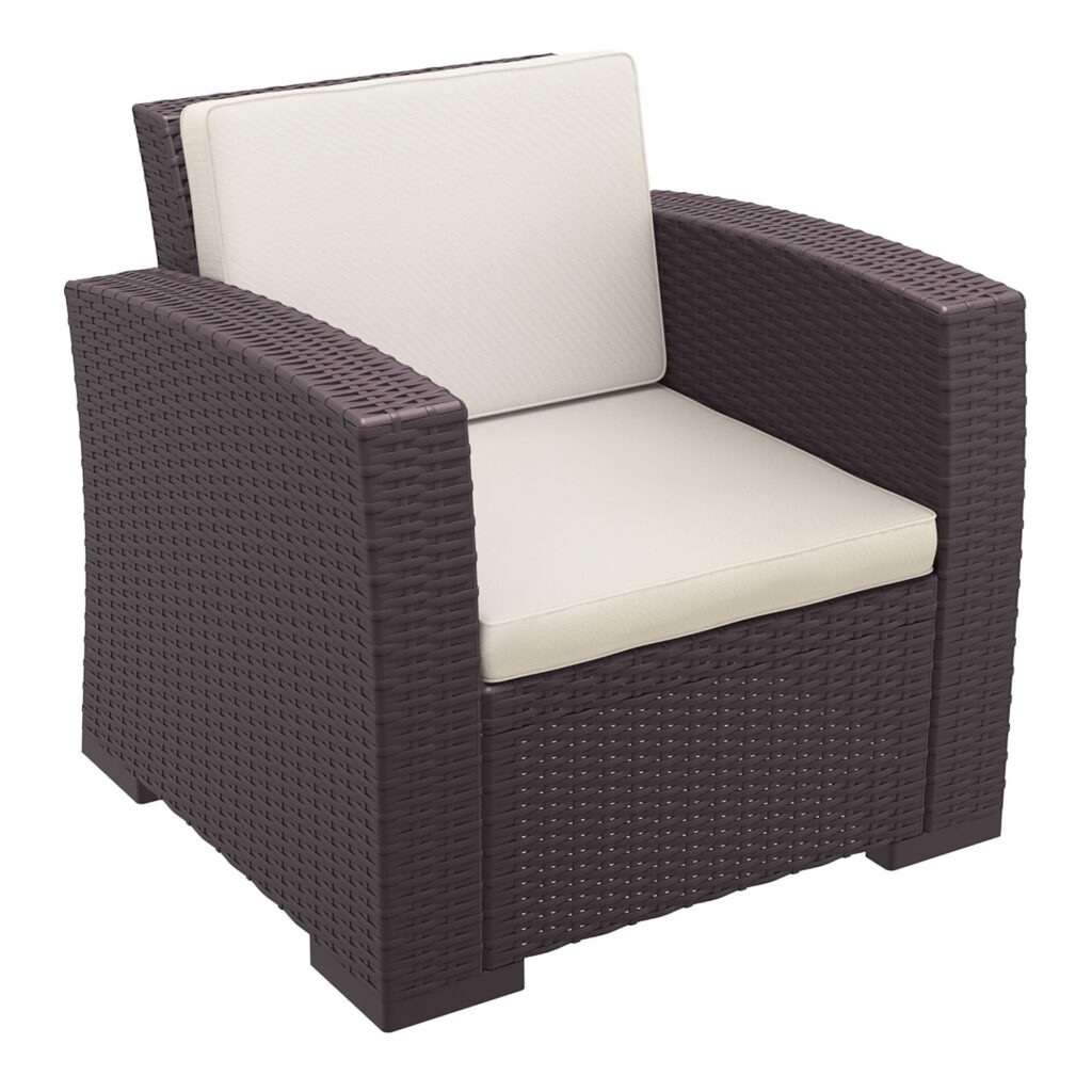 Monaco Lounge Armchair – Chocolate with cushion image
