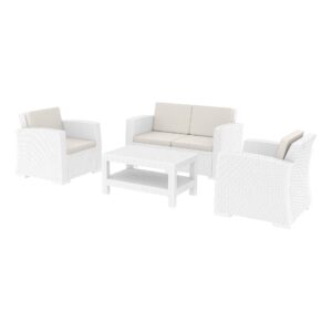Monaco Lounge Set - White with cushions