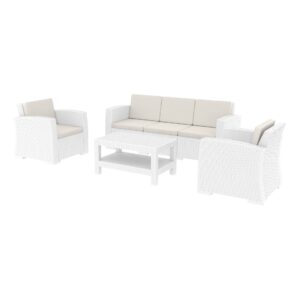 Monaco Lounge Set XL - White with cushions