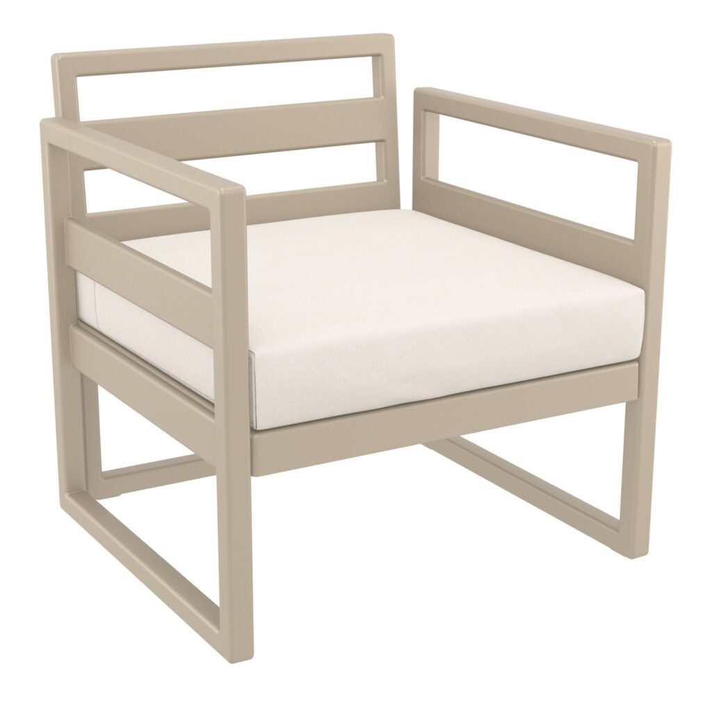 Mykonos Lounge Armchair – Silver Grey with Black Cushions image