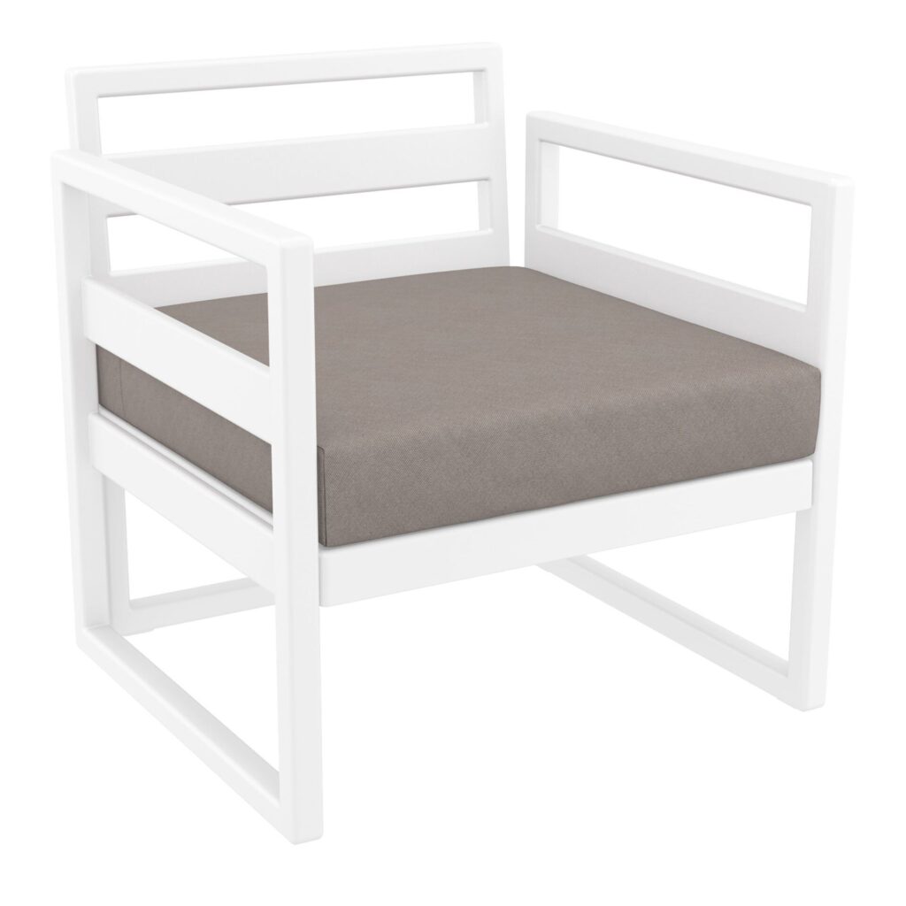 Mykonos Lounge Armchair – Silver Grey with Black Cushions image