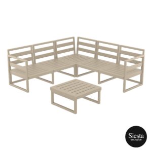 Mykonos Lounge Corner Set – Taupe – No cushions