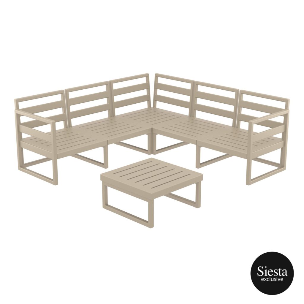 Mykonos Lounge Corner Set – Taupe – No cushions image
