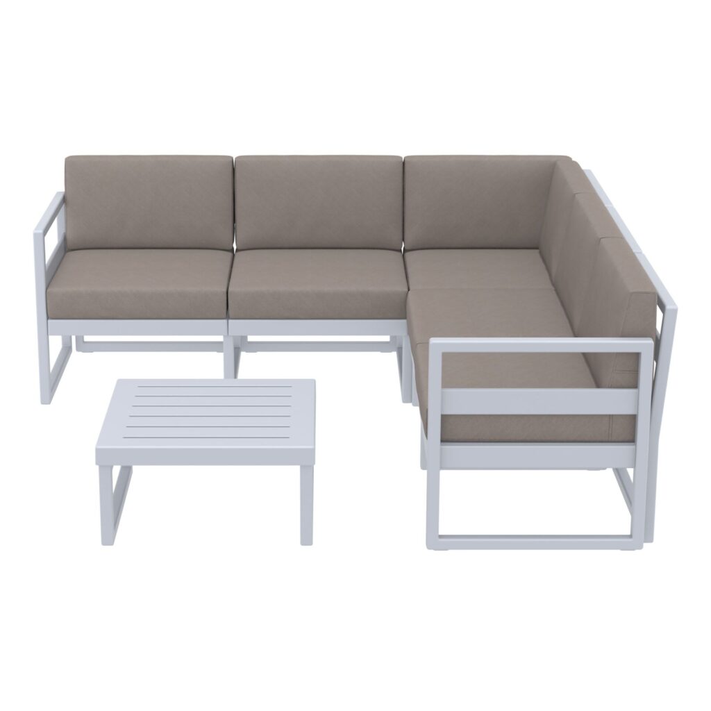 Mykonos Lounge Corner Set – Taupe with Brown Cushions image