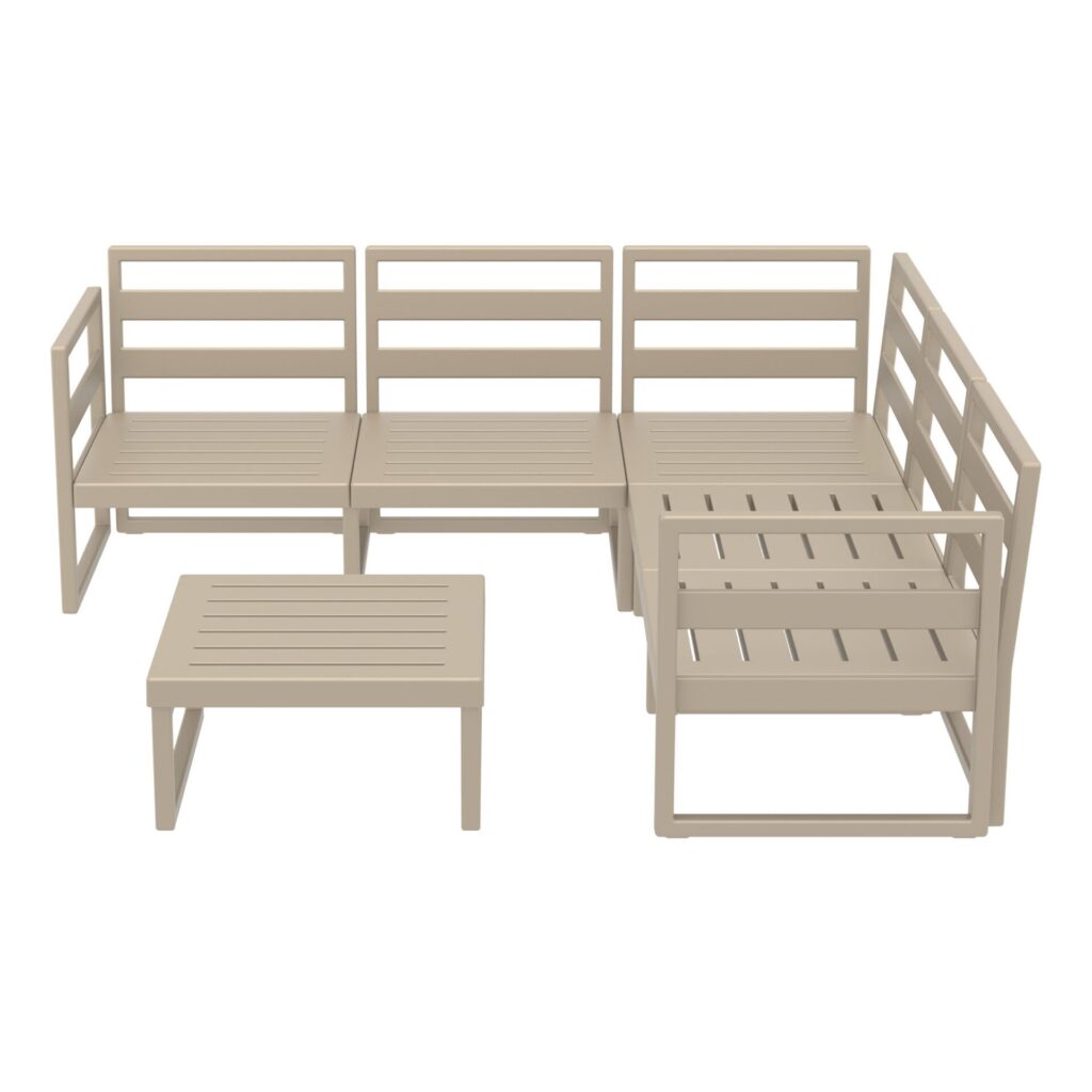 Mykonos Lounge Corner Set – Taupe with Brown Cushions image