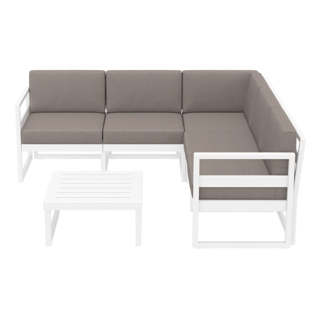 Mykonos Lounge Corner Set – Taupe with Brown Cushions image