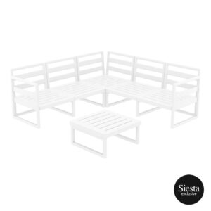 Mykonos Lounge Corner Set – White – No cushions